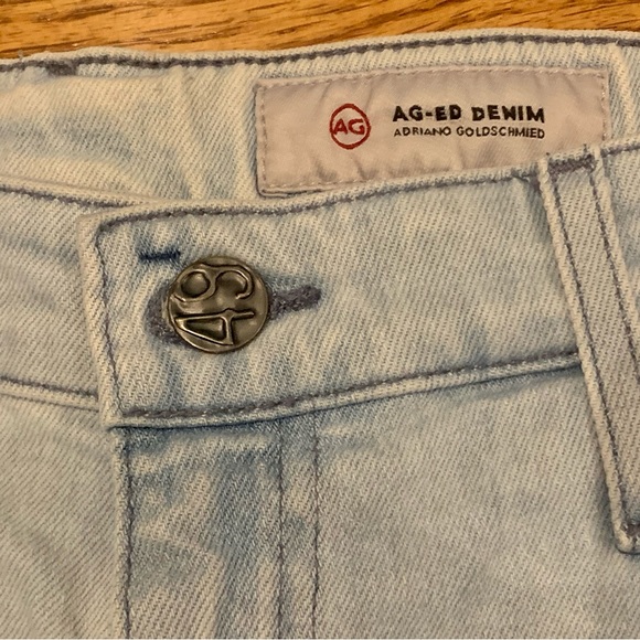 AG Adriano Goldschmied women’s 30 Light Blue Denim Shorts Distressed Fringe EUC - Picture 2 of 6